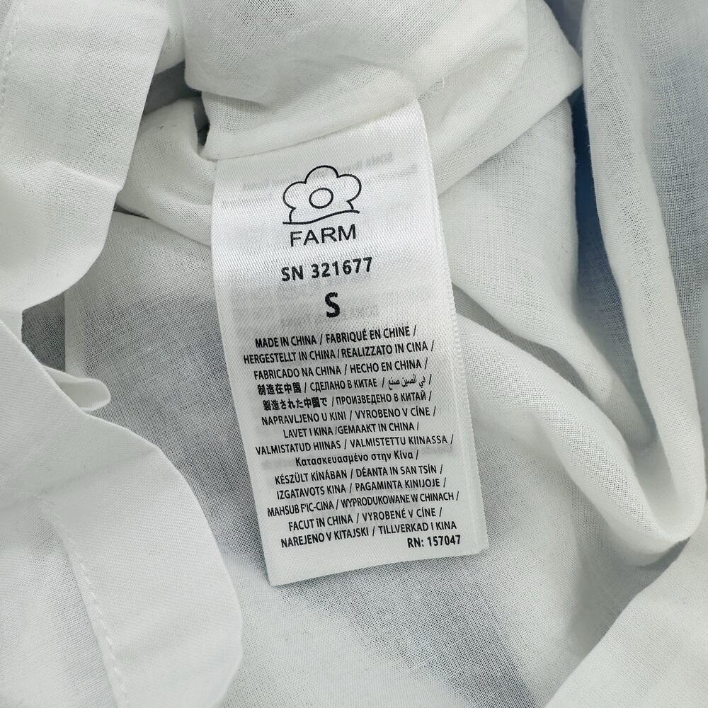 NWT FARM RIO Linen Foliage Maxi Dress Size S Blue White Floral Lace Details - Picture 8 of 13